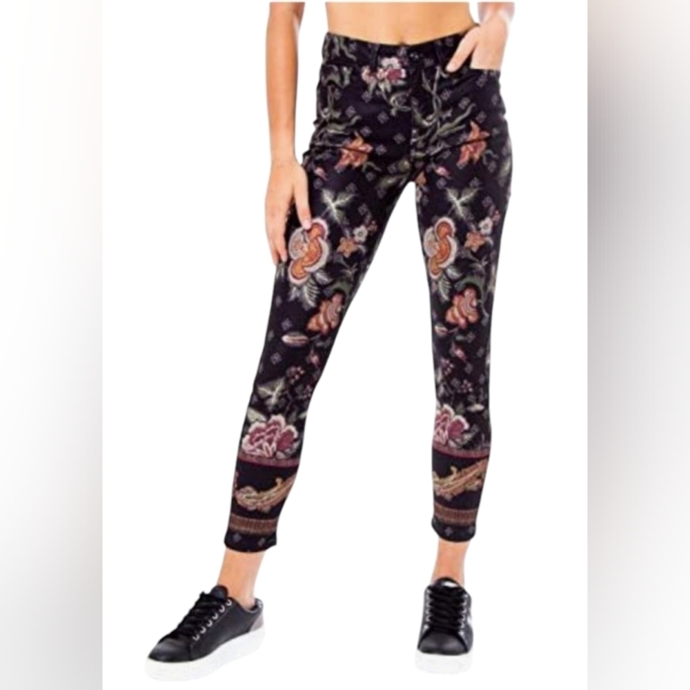 Desigual Exotic Mid Rise Floral Skinny Jeans Size 24